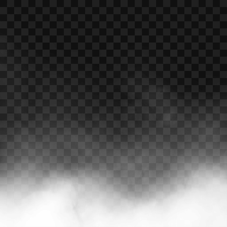 Vettore progettazione di nuvole di fumo di nebbia isolate