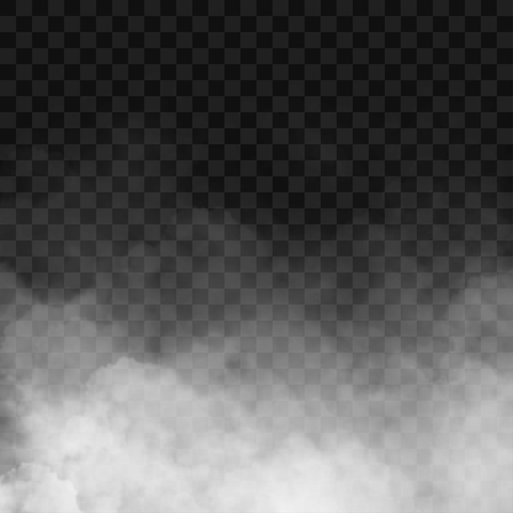 Vettore progettazione di nuvole di fumo di nebbia isolate