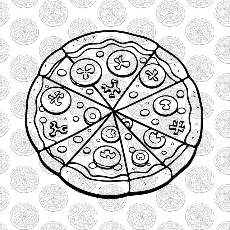 Vettore progettazione di pizza per ristoranti e stampa