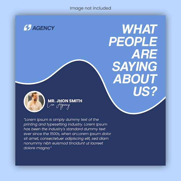 Progettazione di post sui social media con testimonianze di clienti
