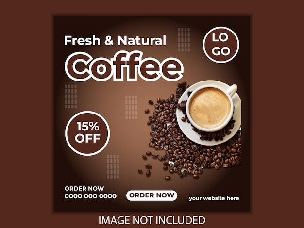 Progettazione di post sui social media del caffè