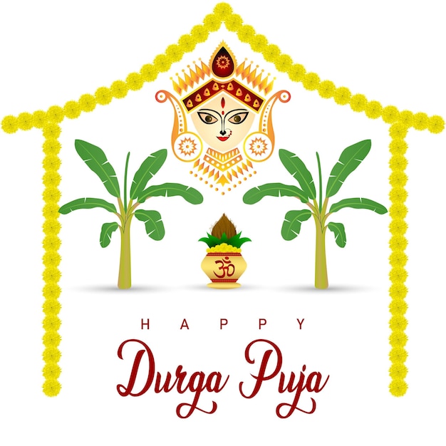 Progettazione di post sui social media felice Durga puja