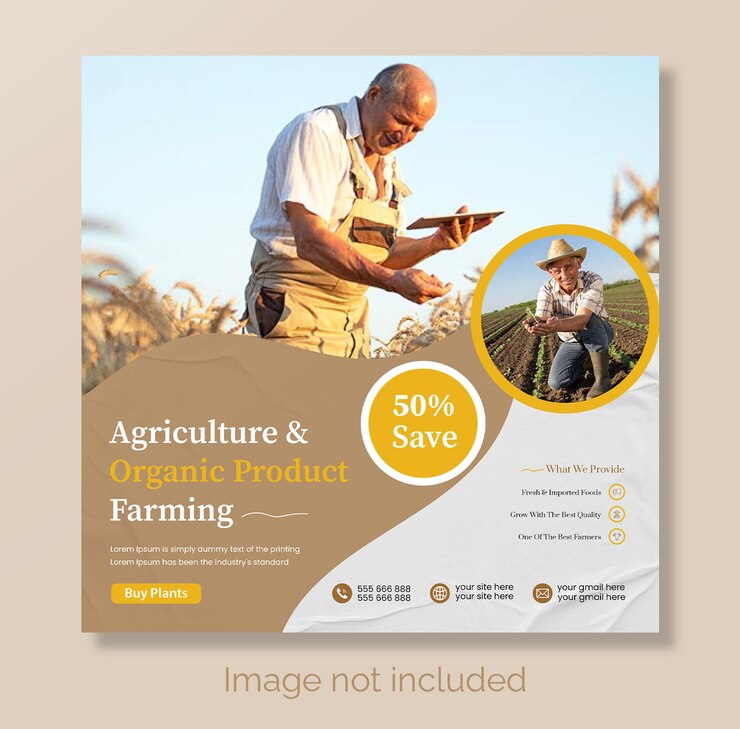 Vettore progettazione di post sui social media o banner web di servizi di giardinaggio agro e prato