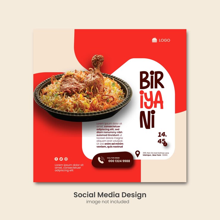 Progettazione di post sui social media per il cibo