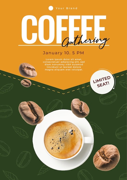Progettazione di poster per caffè per qualsiasi scopo