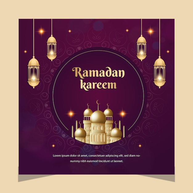 Progettazione di poster per i social media del Ramadan