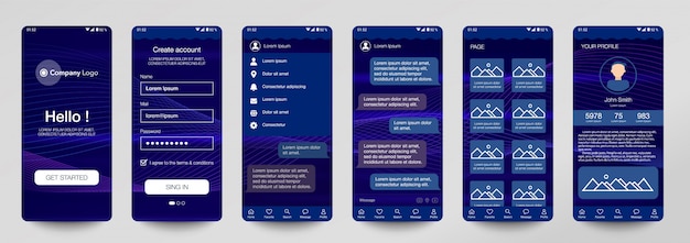 Progettazione di set mobile Application, UI, UX.
