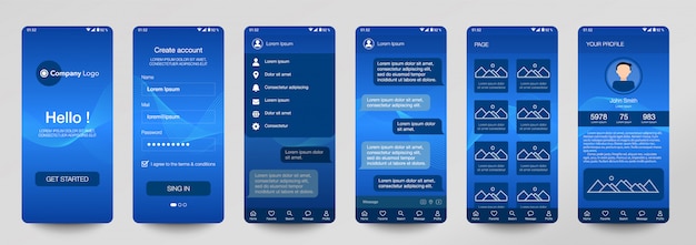 Progettazione di set mobile Application, UI, UX.