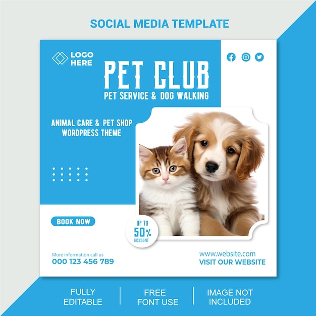 progettazione di social media per animali domestici