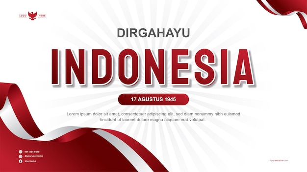 progettazione di striscioni per la celebrazione della Giornata dell'Indipendenza indonesiana