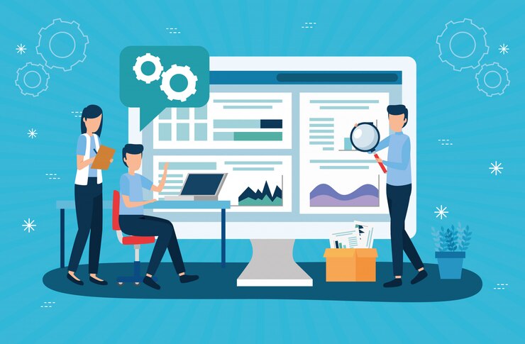 Vettore progettazione di vettore di statistiche di analisi commerciale