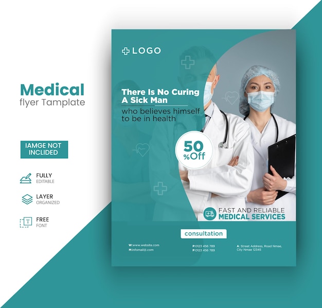 progettazione di volantini per l'assistenza sanitaria medica