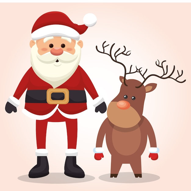progettazione felice dell&#39;illustrazione di vettore del carattere di Santa Claus di Buon Natale