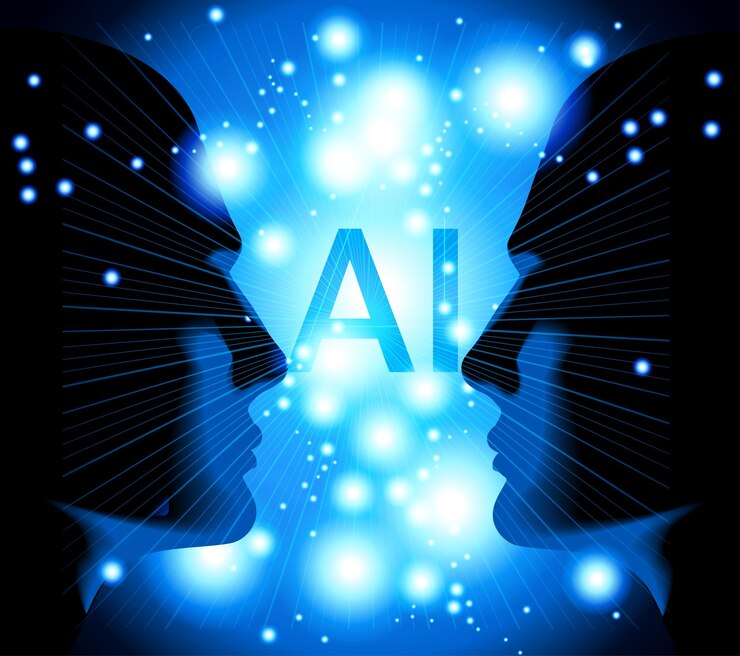 Vettore progettazione futuristica di un cervello di intelligenza artificiale con scheda a circuito sfondo digitale e tecnologico