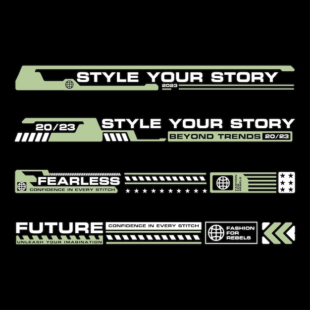 Progettazione grafica vettoriale del concetto di linea streetwear creativa
