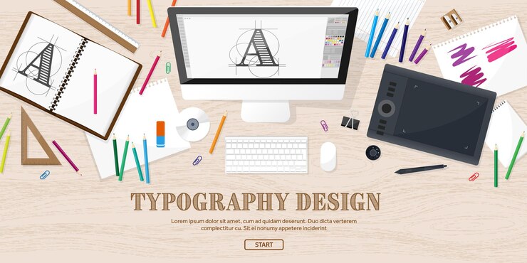Vettore progettazione grafica web disegno e pittura sviluppo illustrazione schizzo interfaccia utente freelance
