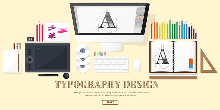 Vettore progettazione grafica web disegno e pittura sviluppo illustrazione schizzo interfaccia utente freelance