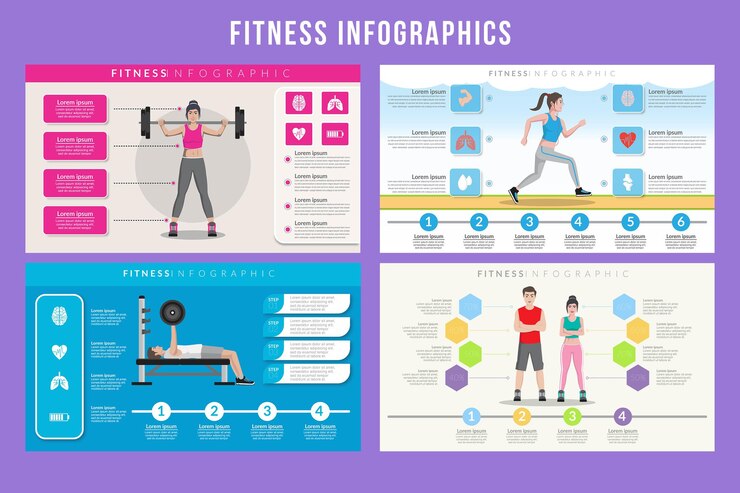 Vettore progettazione infografica fitness
