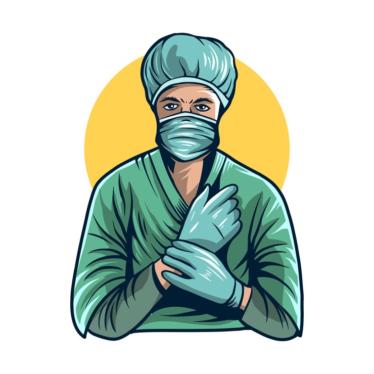 Vettore progettazione isolata illustrazione del vestito di medico della chirurgia