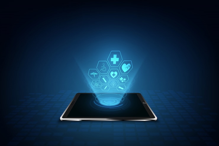 Vettore progettazione medica del fondo di concetto dell'innovazione del modello dell'icona di sanità