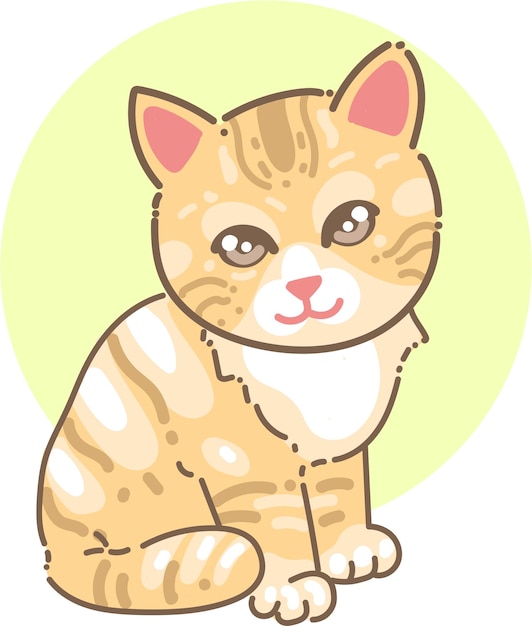 Progettazione piana dell'illustrazione sveglia del gatto