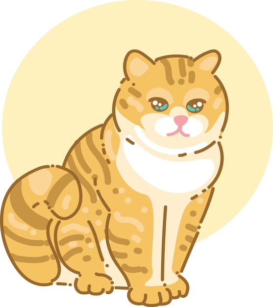 Progettazione piana dell'illustrazione sveglia del gatto