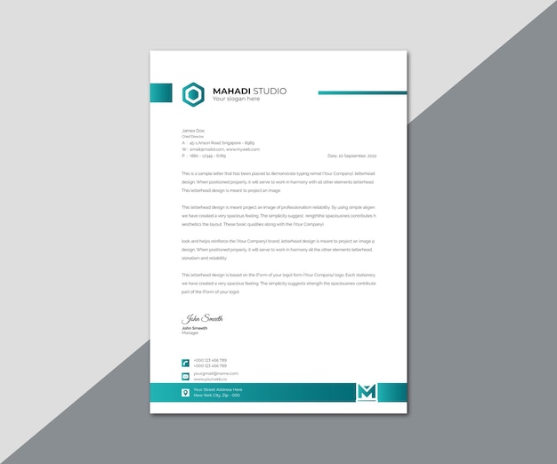 Progettazione professionale di testate aziendali per la vostra attività Progettazione di testate