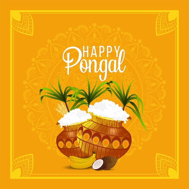 Progettazione tradizionale felice del fondo di celebrazione di festival di pongal