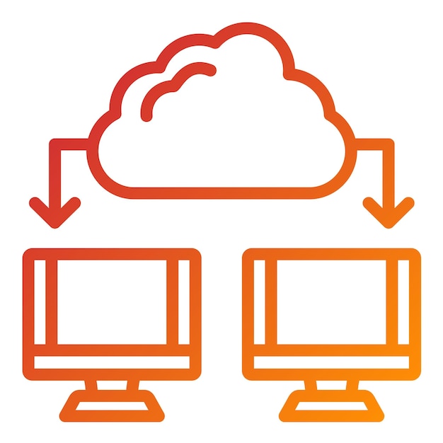Progettazione vettoriale Cloud computing Icon Style