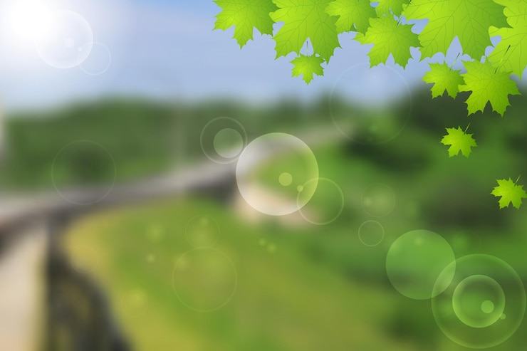 Vettore progettazione vettoriale del paesaggio estivo verde brillante
