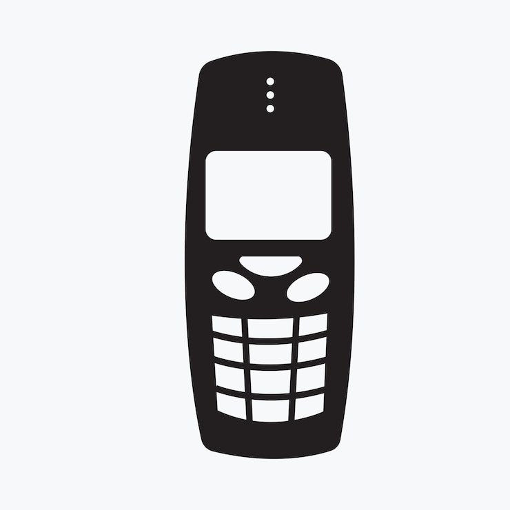 Vettore progettazione vettoriale della silhouette del telefono cellulare polifonico