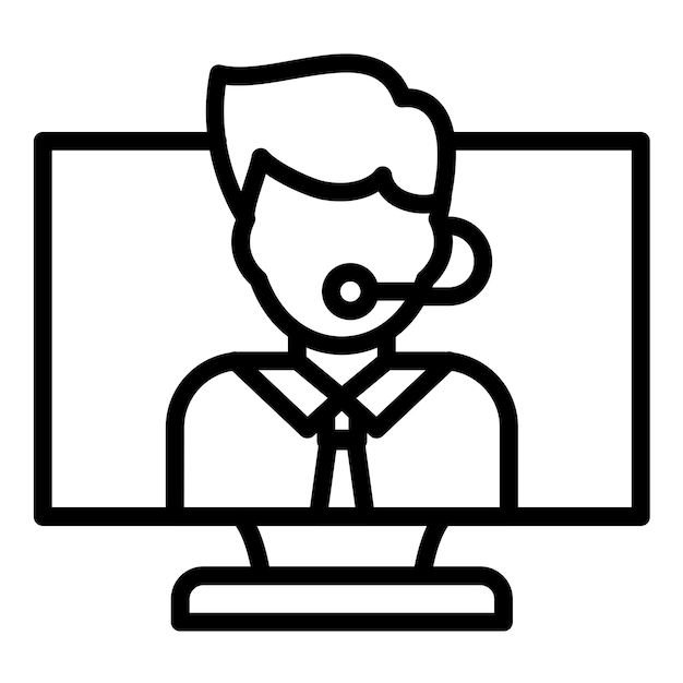 Progettazione vettoriale Stile di icona dell'agente virtuale