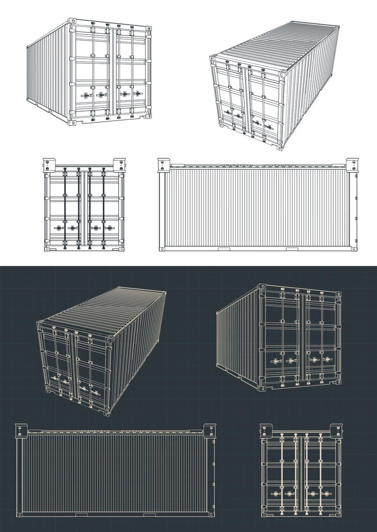 Vettore progetti di container marittimi