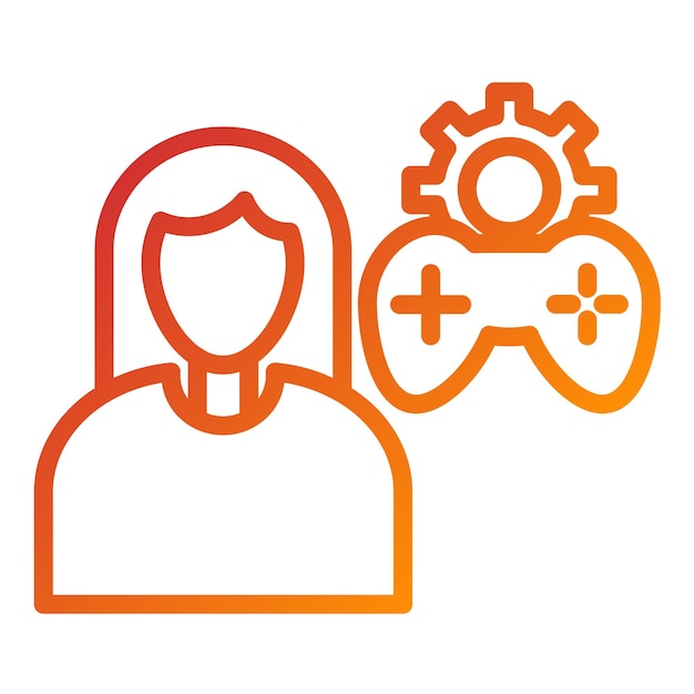 Progettista di giochi vettoriali Stile di icona femminile