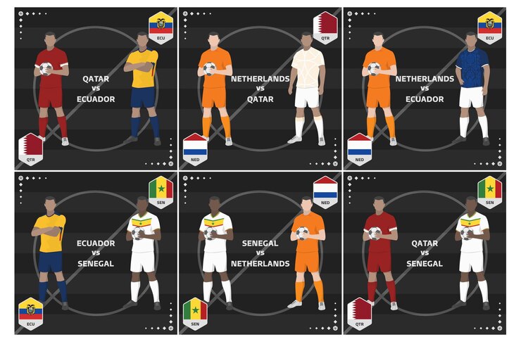 Vettore programma delle partite del campionato mondiale di calcio gruppo a