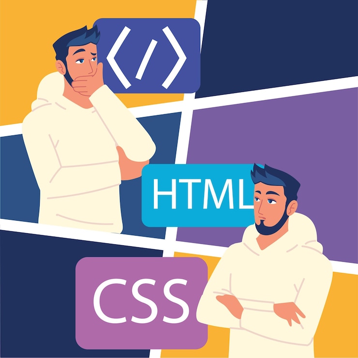 Vettore programmatori maschi con codici di sviluppo