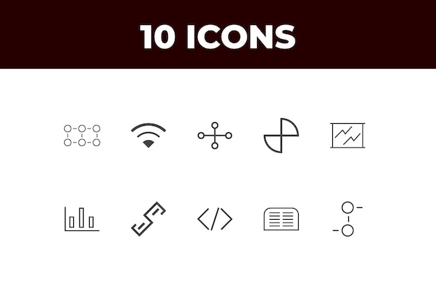 Programming coding set of web icons in line style Software development icons for web and mobile app