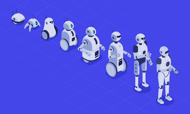 Progressi nella robotica, macchine robotiche futuristiche e sviluppo di robot Android.