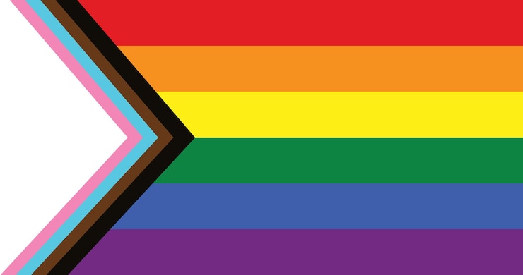 Vettore progresso immagine vettoriale della bandiera dell'orgoglio lgbt