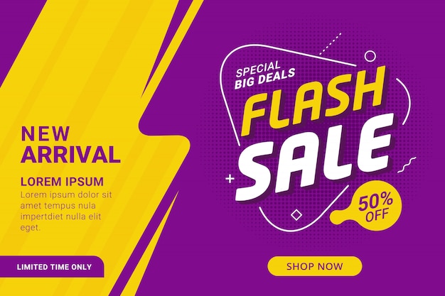 Promozione del modello di banner di sconto Flash sale