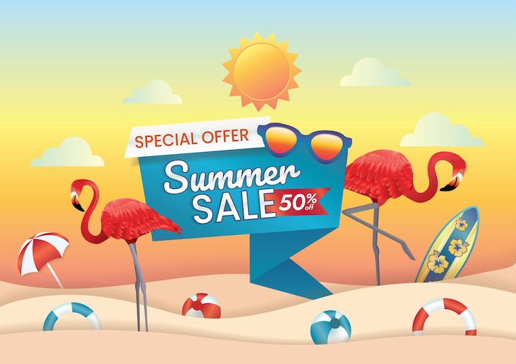 promozione delle vendite estive per gli acquisti nei giorni festivi