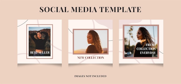 Promozione di vendita di moda banner modello di social media