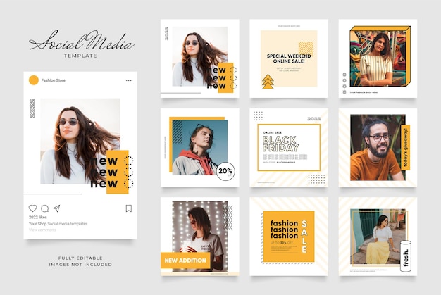 Promozione di vendita di moda di blog di banner modello di social media