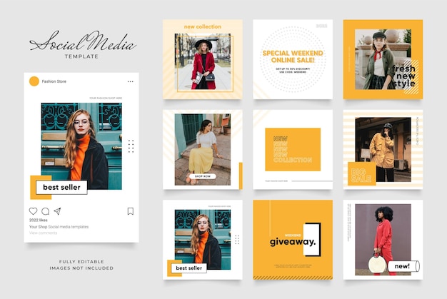 Promozione di vendita di moda di blog di banner modello di social media