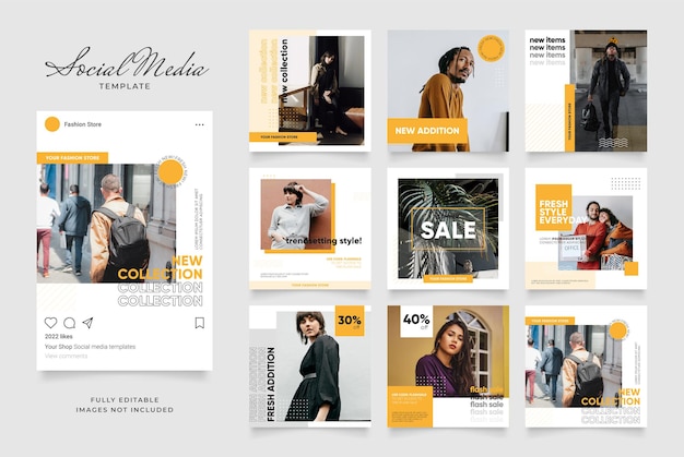 Promozione di vendita di moda di blog modello banner social media.