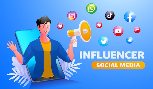 Promozione sui social media con megafono