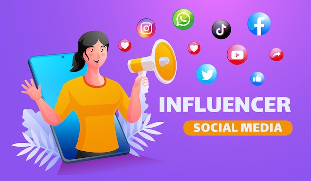 Promozione sui social media con megafono
