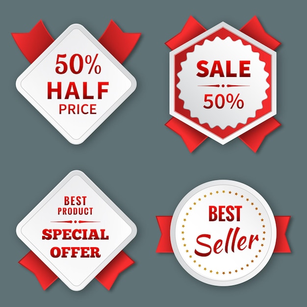 Promozione tag di vendita vettoriale gratuita