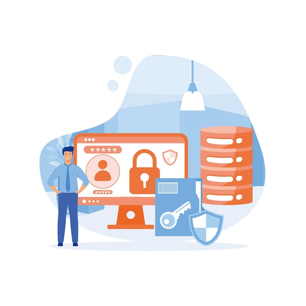 Protezione dei dati sulla privacy della sicurezza informatica nel concetto di rete privata virtuale di Internet