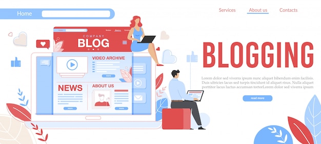 Pubblicità del modello Web di successo Business Blogging